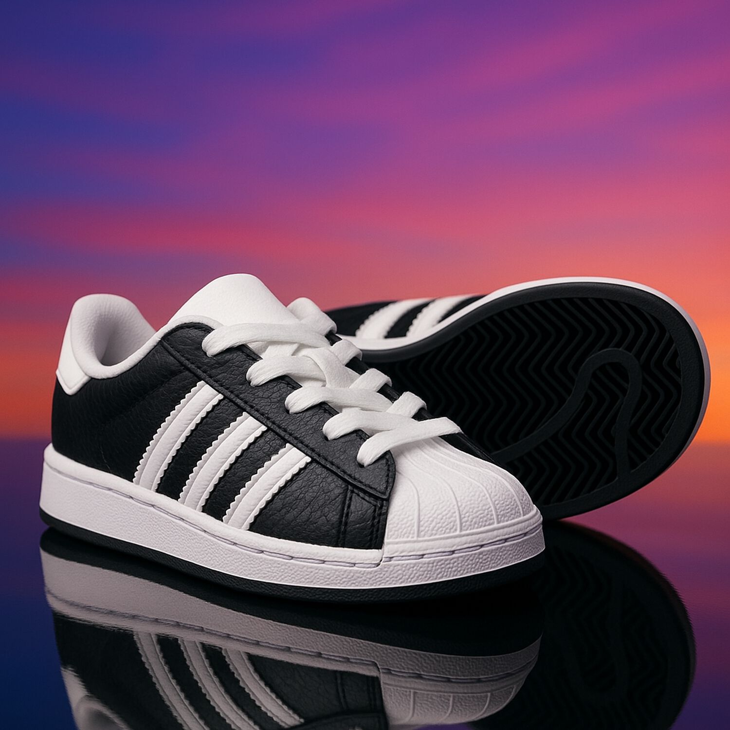 Black Superstar Trainers, 1, hi-res