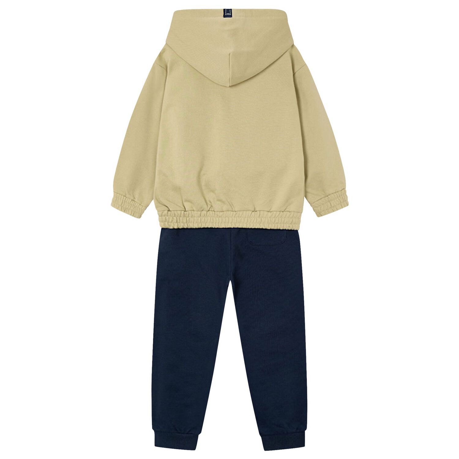 Boys Beige & Navy Blue Tracksuit, 1, hi-res