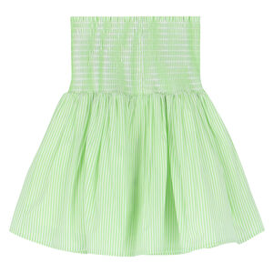 Girls Green & White Striped Skirt