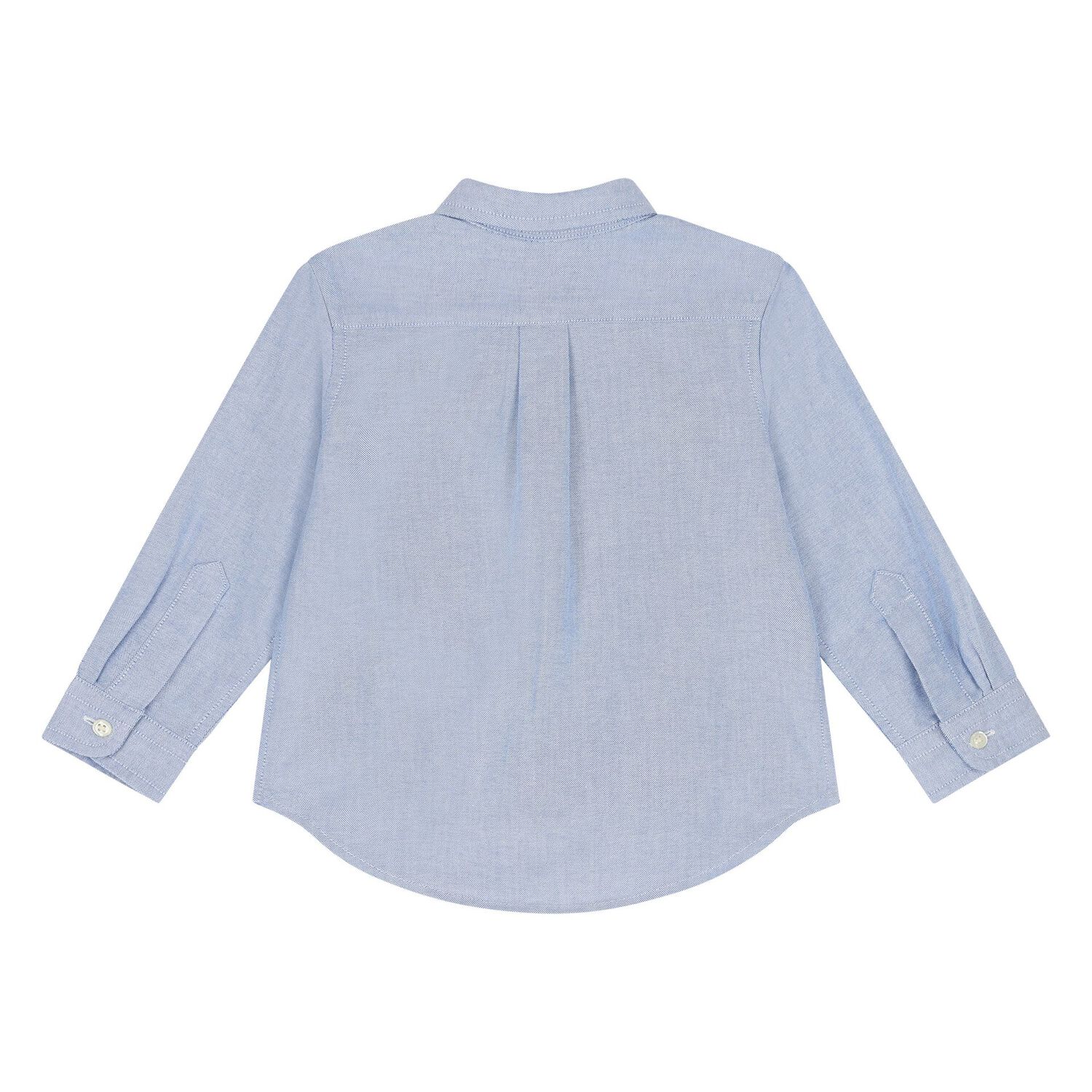 Baby Boys Blue Polo Bear Shirt, 1, hi-res