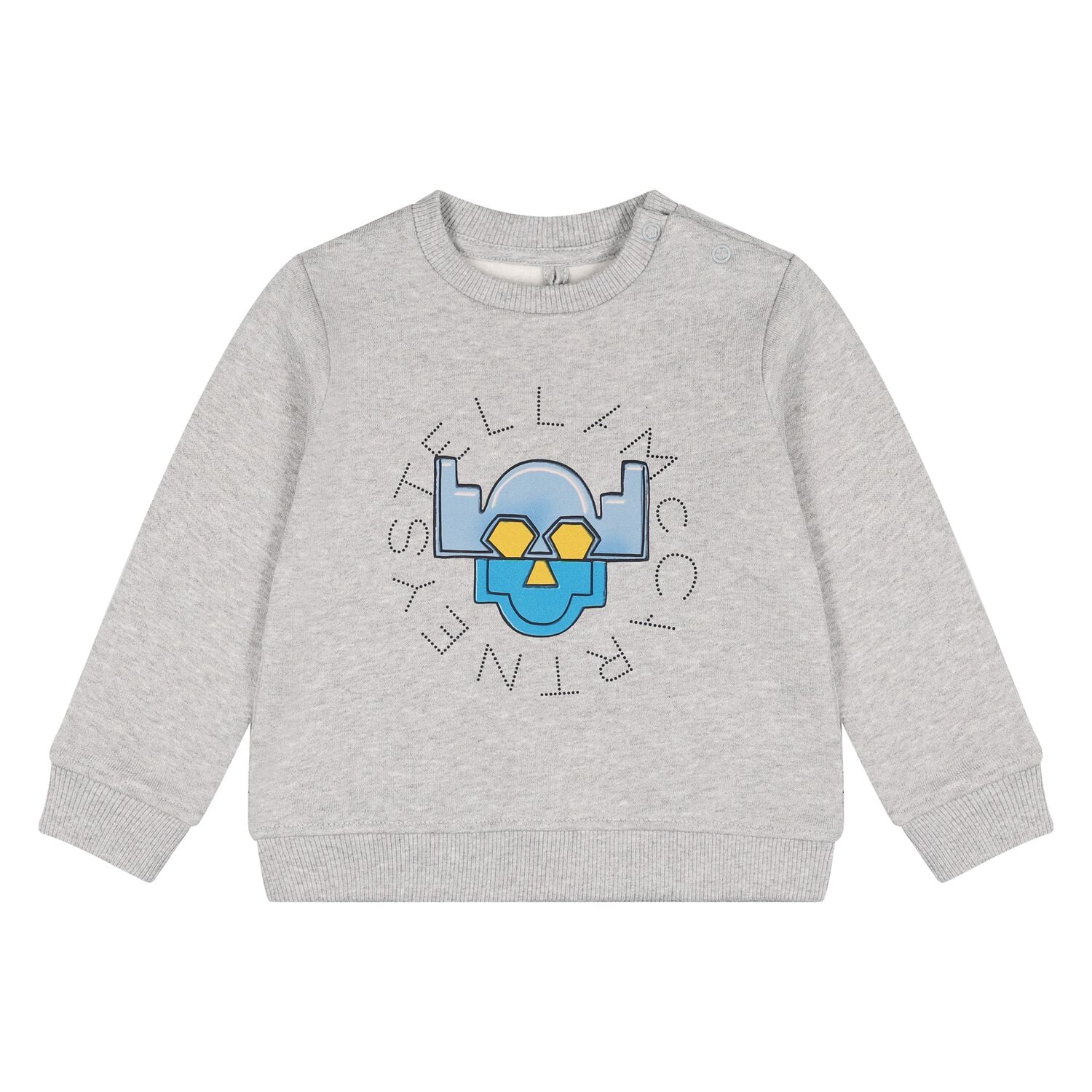 Younger Boys Grey Robot Logo Sweatshirt, 1, hi-res