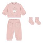 Baby Girls Pink Tracksuit Set, 1, hi-res