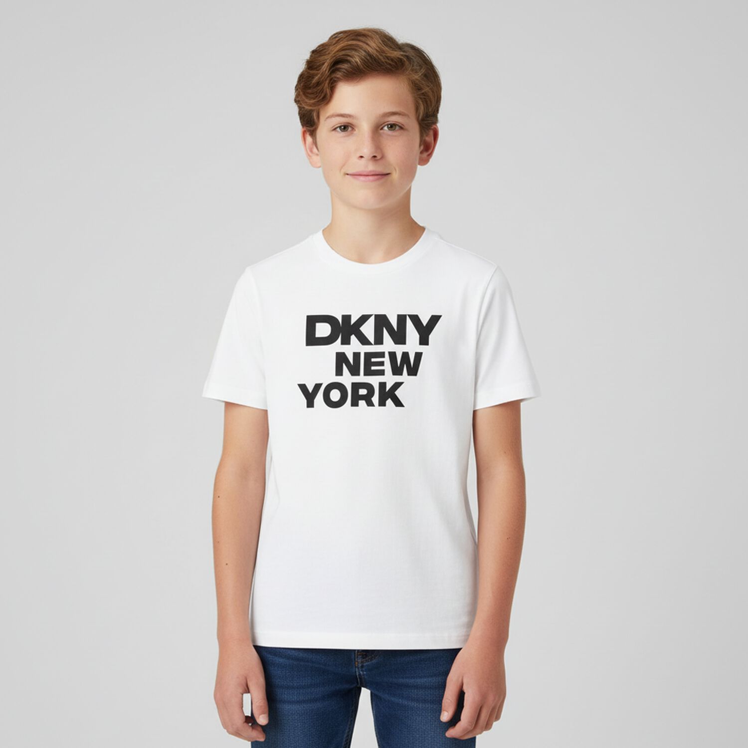 Boys White Logo T-Shirt, 1, hi-res image number null