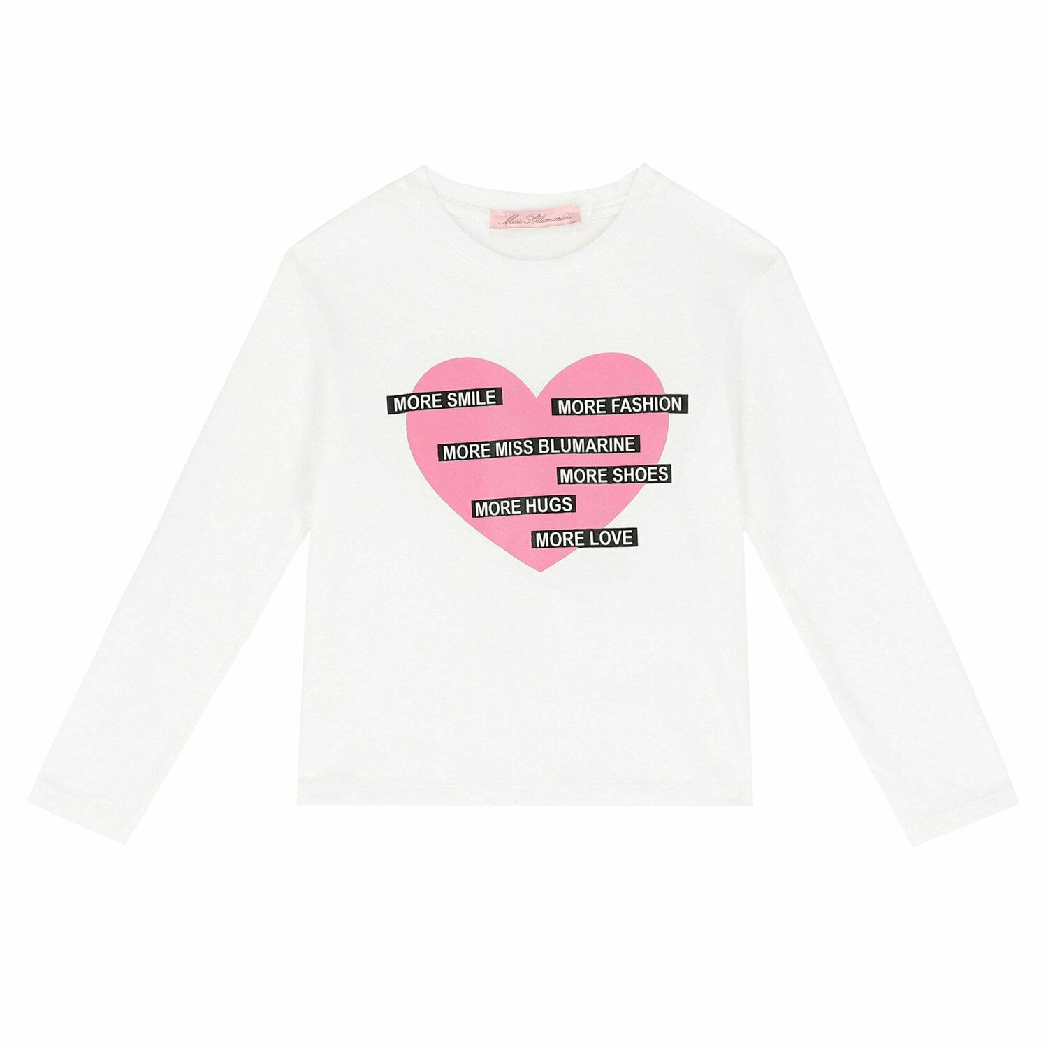 Girls White Printed Long Sleeve Top, 1, hi-res