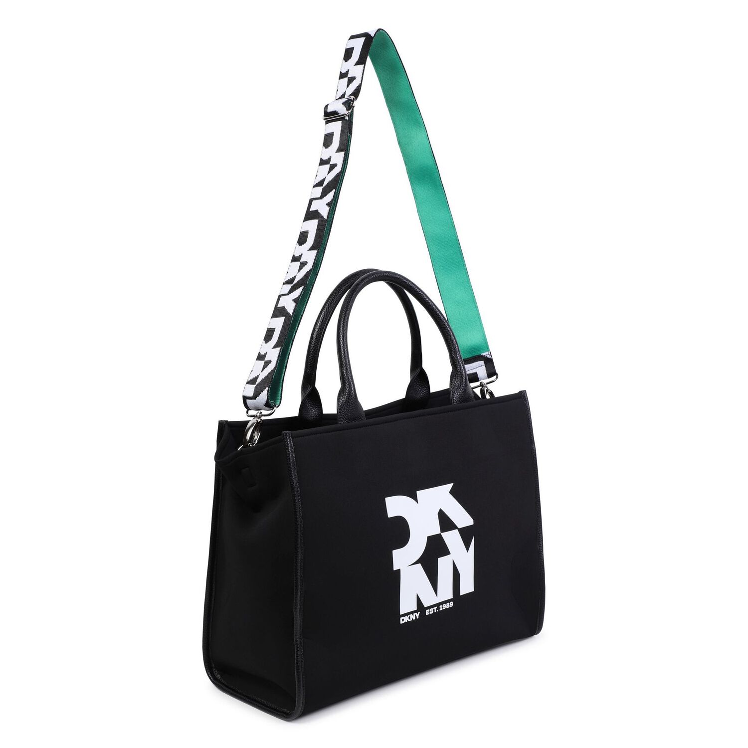 Girls Black Logo Tote Bag, 1, hi-res image number null