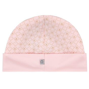 قبعة بالشعار باللون الوردي والذهبي