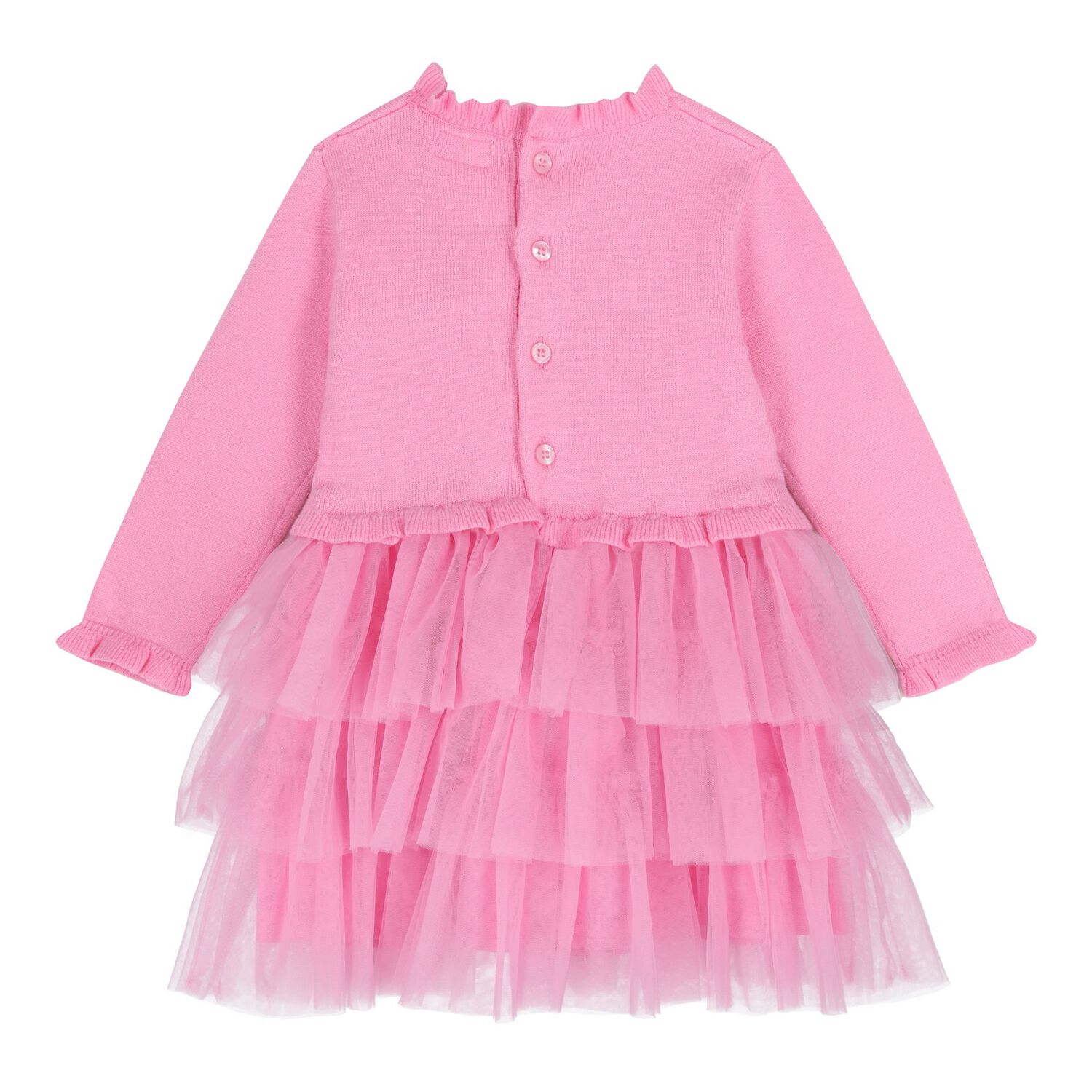 Baby Girls Pink Tulle Dress Set, 1, hi-res