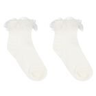 Younger Girls Ivory & Pink Socks ( 2-Pack ), 2, hi-res