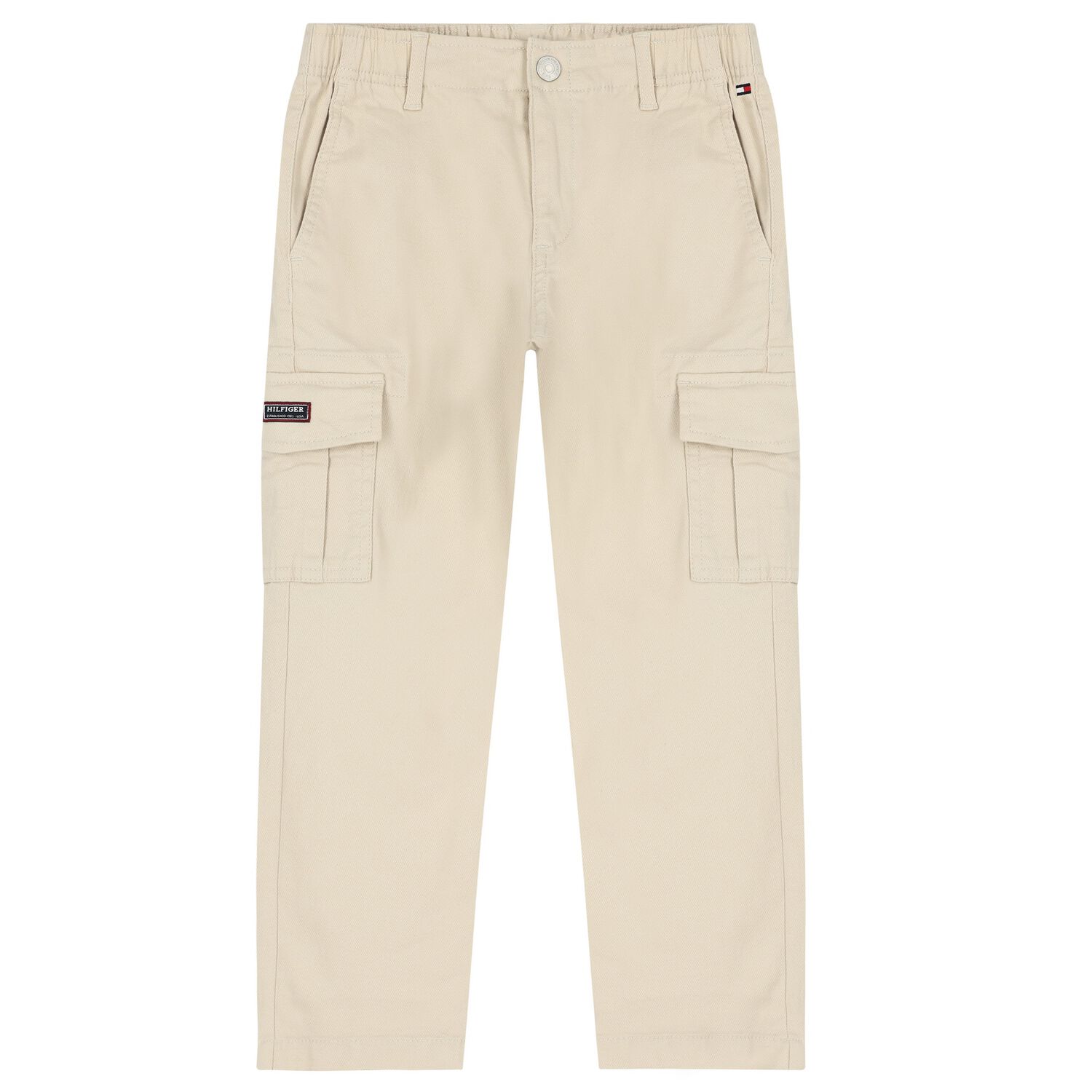 Boys Beige Logo Trousers, 1, hi-res