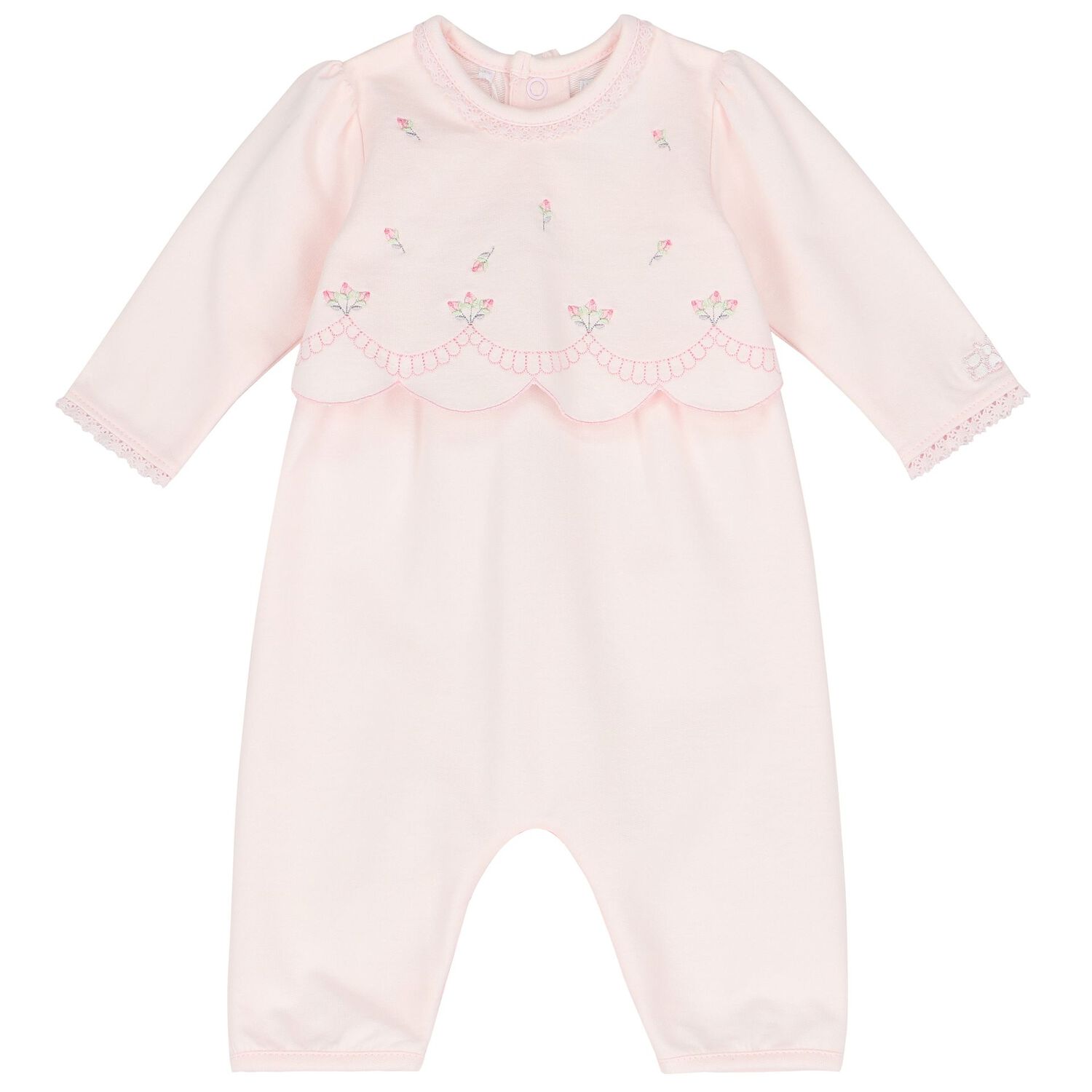 Baby Girls Pink Embroidered Romper Set, 1, hi-res image number null