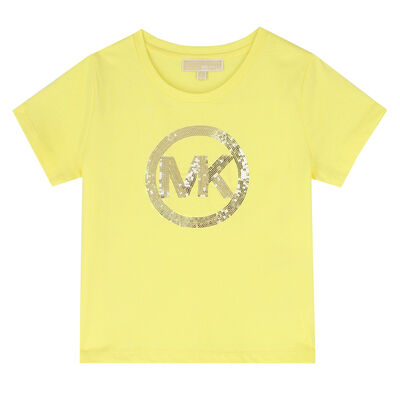 Girls Yellow Embellished Logo T-Shirt