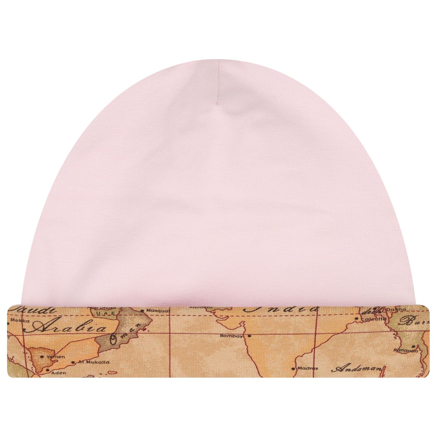 طقم هدايا ملابس أطفال بناتي بطبعة خريطة جغرافية باللونين الوردي والبيج, 2, hi-res