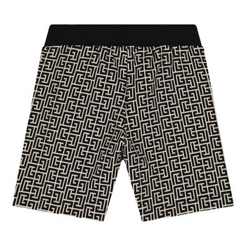 Baby Boys Black & Beige Shorts