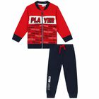 Boys Red & Navy Tracksuit, 1, hi-res