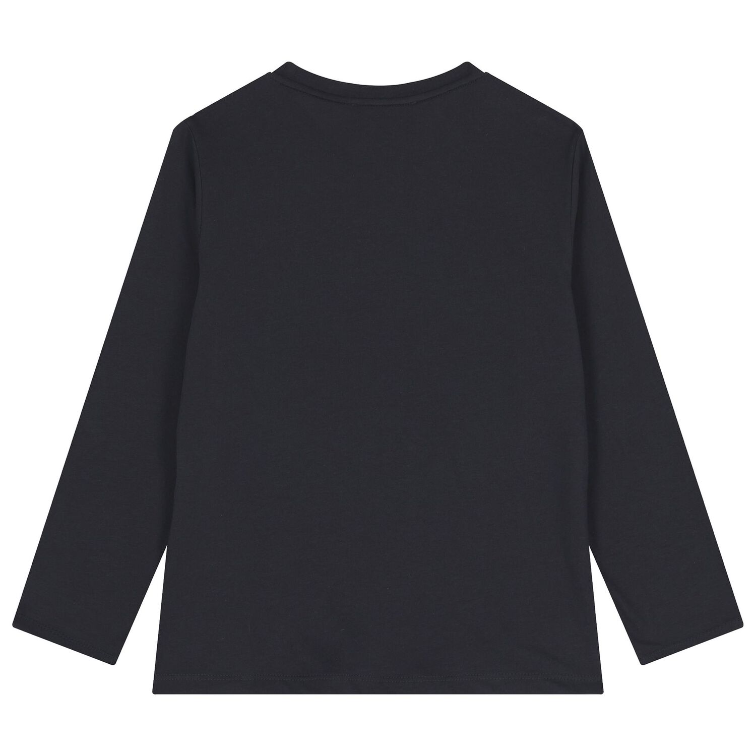 بلوزة للأولاد بأكمام طويلة وشعار أزرق داكن, 2, hi-res