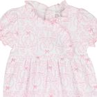  Baby Girls White & Pink Delicate Blooming Bow Romper, 1, hi-res
