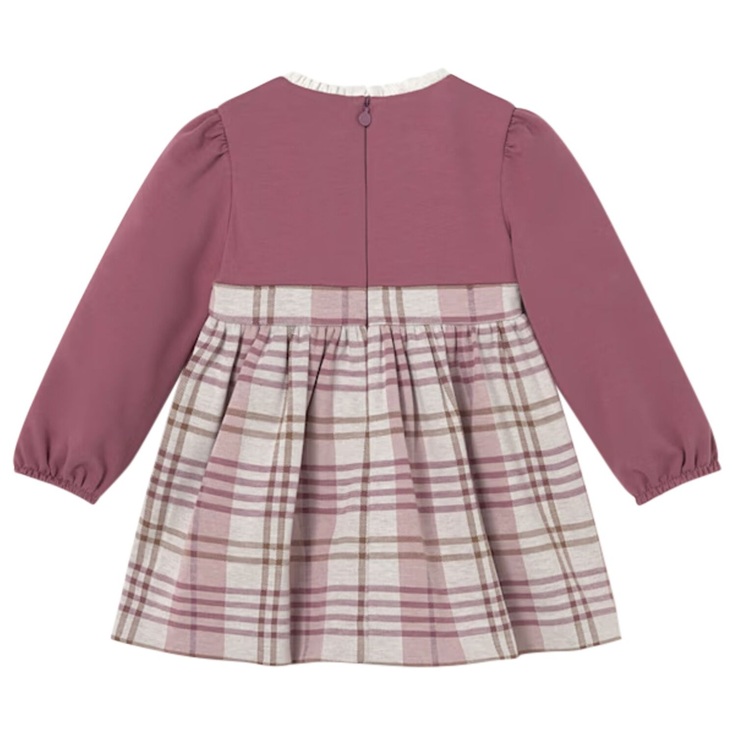 Younger Girls Red & Beige Plaid Dress, 2, hi-res