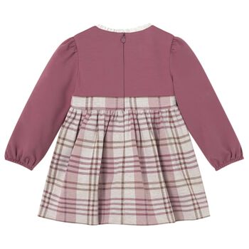 Younger Girls Red & Beige Plaid Dress