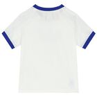 White & Blue Disney Logo Shorts Set, 1, hi-res