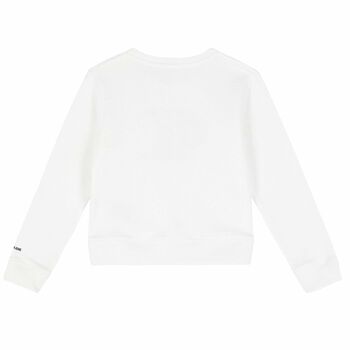 Girls White Logo Sweatshirt