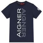 Boys Navy Blue Logo T-Shirt, 2, hi-res
