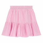 Girls White & Pink Striped Skirt, 1, hi-res