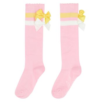 Girls Pink Bow Socks