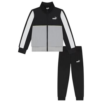 Boys Black & Grey Logo Tracksuit