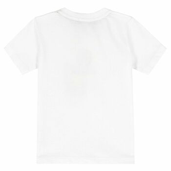 Younger Boys White & Gold Logo T-Shirt