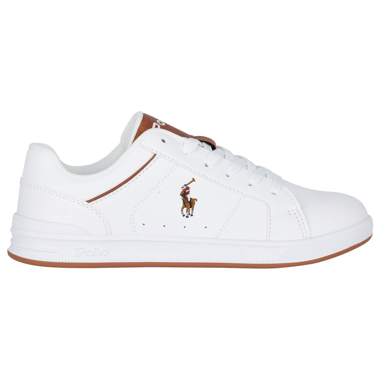 Boys White Logo Trainers, 1, hi-res