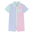 Baby Boys Multi-Coloured Striped Logo Romper, 1, hi-res