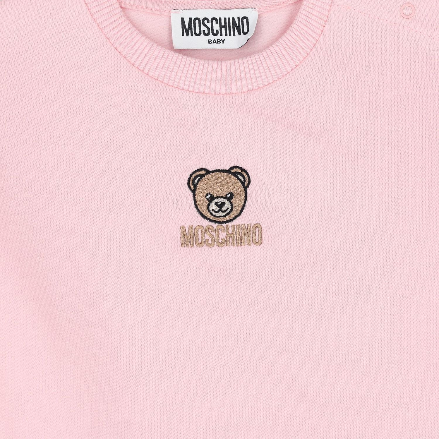 Younger Girls Pink Teddy Bear Logo Dress , 1, hi-res