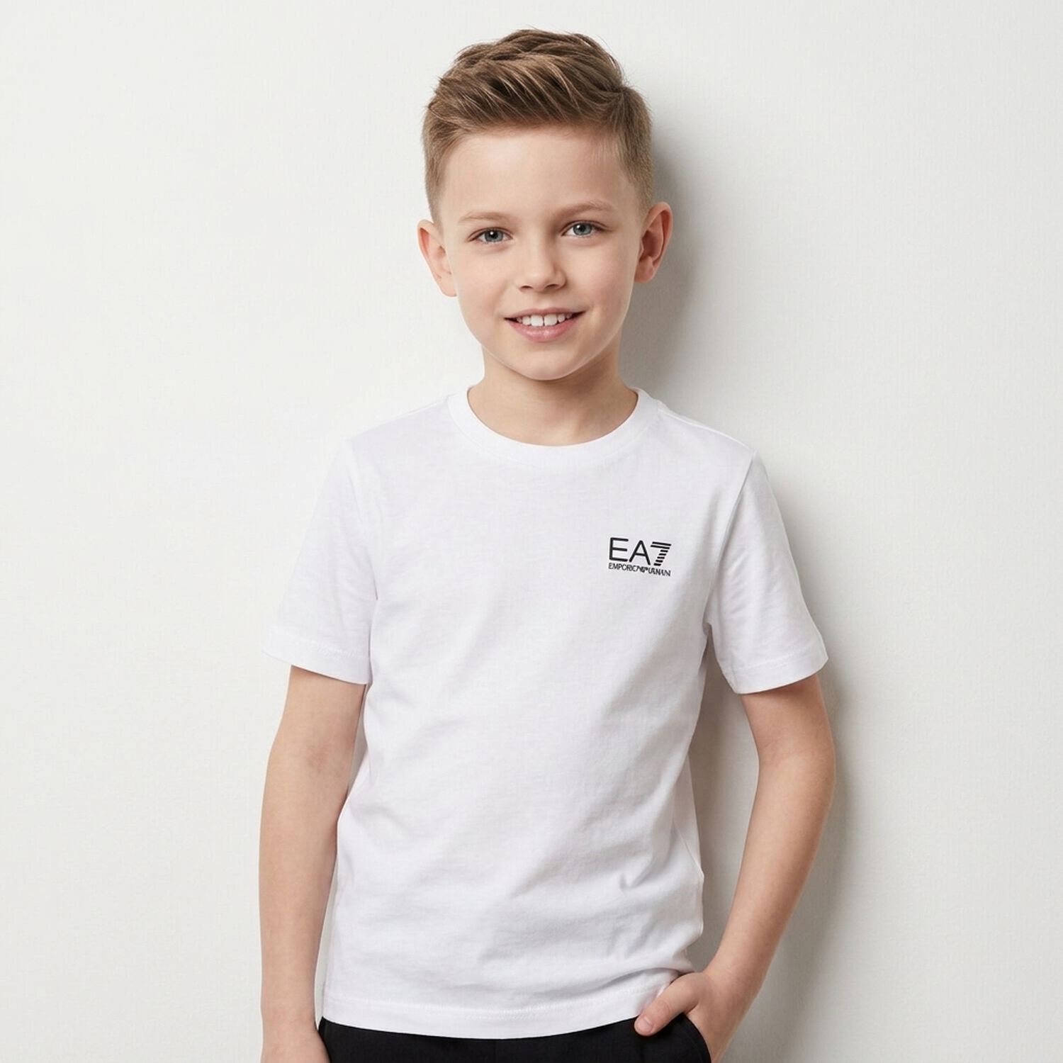 Boys White Logo T-Shirt, 6, hi-res