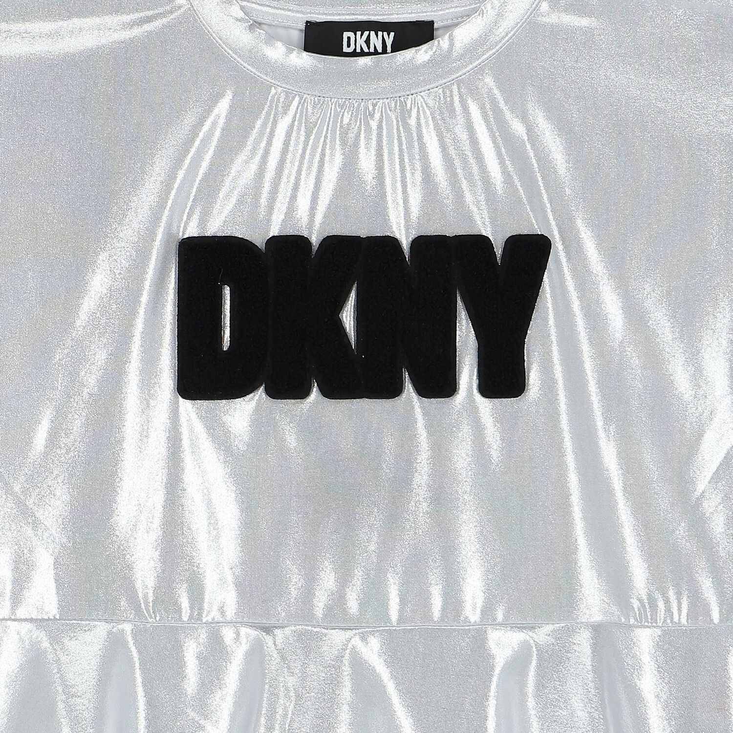 تيشيرت بنات بالشعار باللون الفضى, 1, hi-res