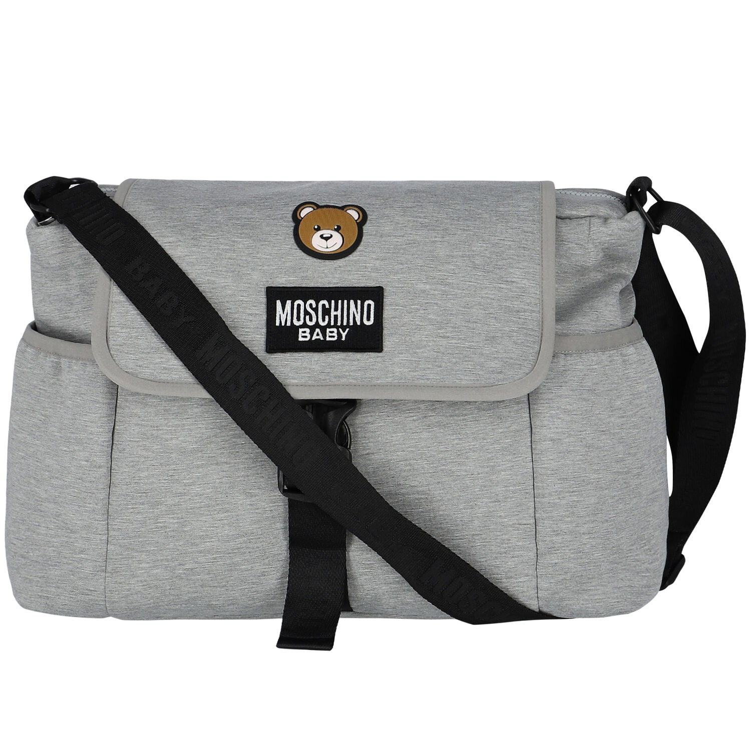 Grey Teddy Bear Logo Baby Changing Bag, 2, hi-res