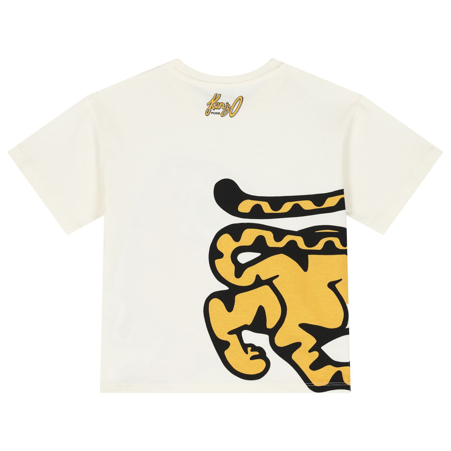 KENZO KIDS Boys Ivory Tiger Logo T Shirt Junior Couture
