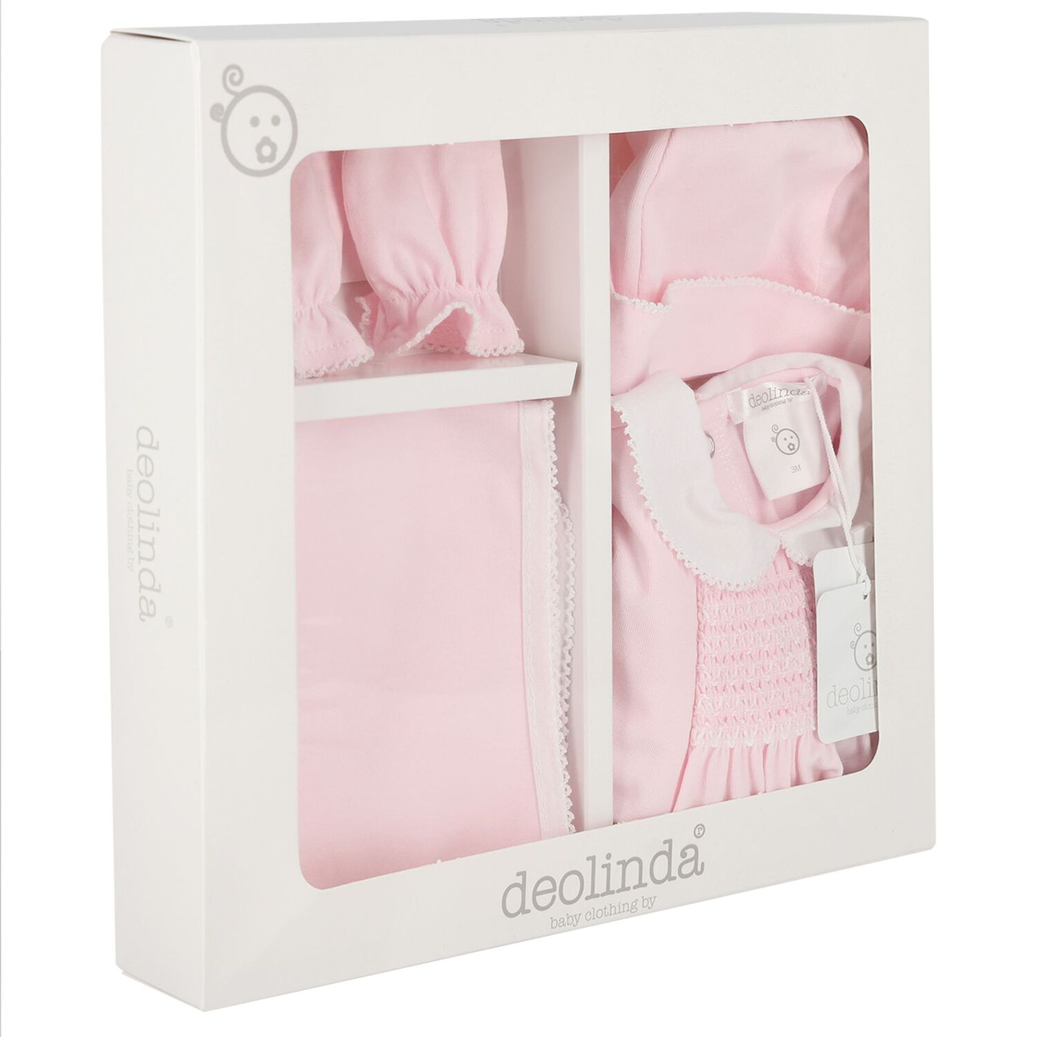 Baby Girls Pink & White Babygrow Gift Set, 3, hi-res