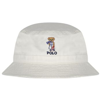 Girls Ivory Polo Bear Hat