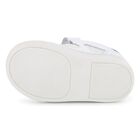 Boys White & Navy Blue Logo Trainers, 2, hi-res