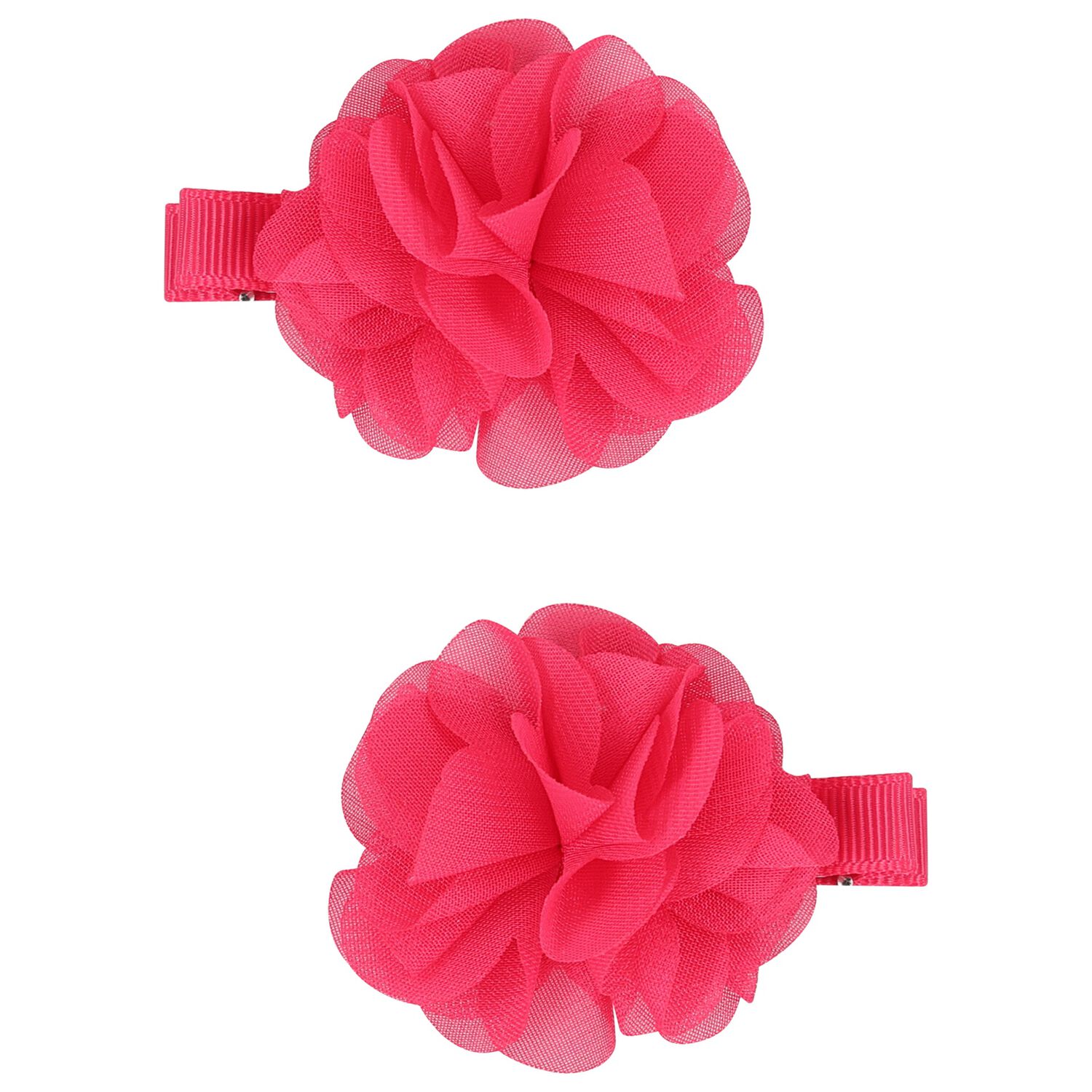 Girls Pink Flower Hairclips ( 2 Pack ), 3, hi-res