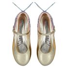 حذاء بنات  بطبعة فراشة باللون الذهبي , 1, hi-res