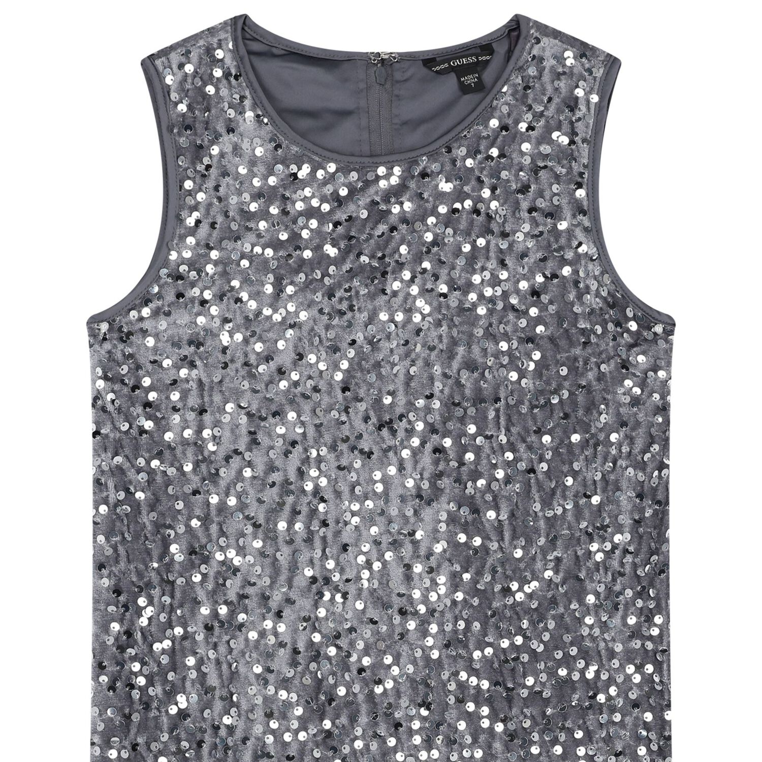 Girls Grey Embellished Dress, 1, hi-res image number null