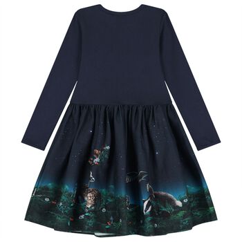 Girls Navy Blue Night Forest Dress
