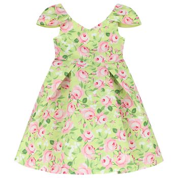 Girls Green Floral Dress