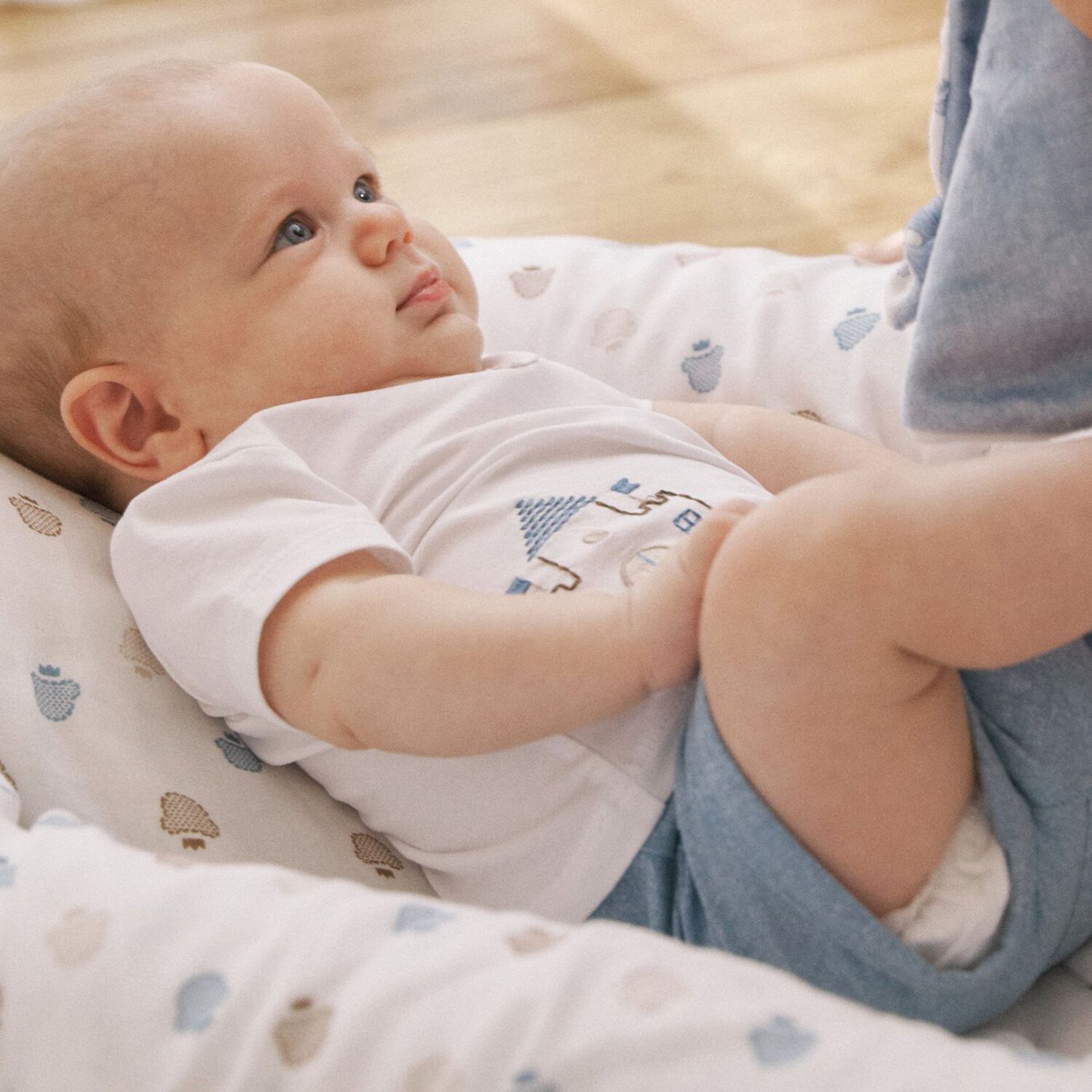 Baby Boys White Teddy Bear Blanket, 1, hi-res image number null