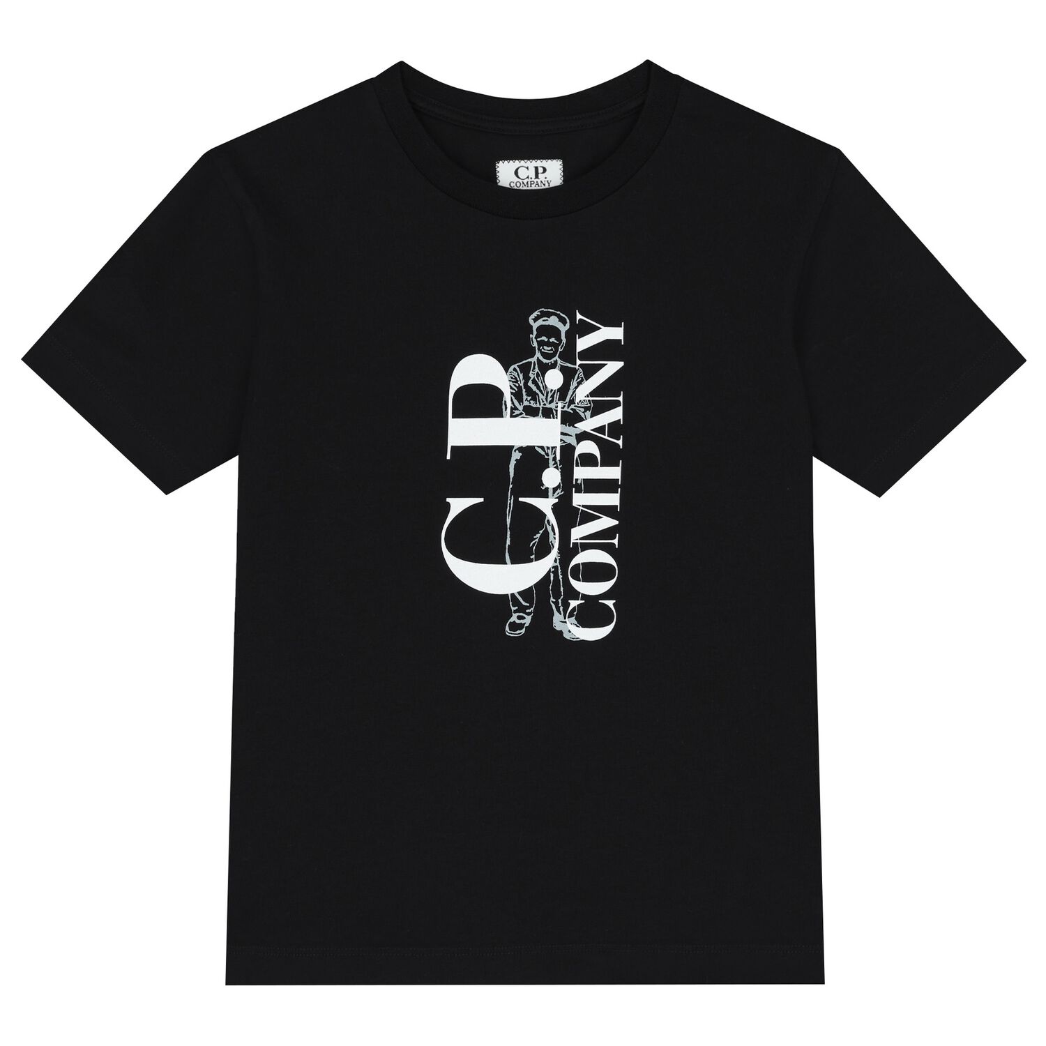 Boys Black Logo T-Shirt, 4, hi-res