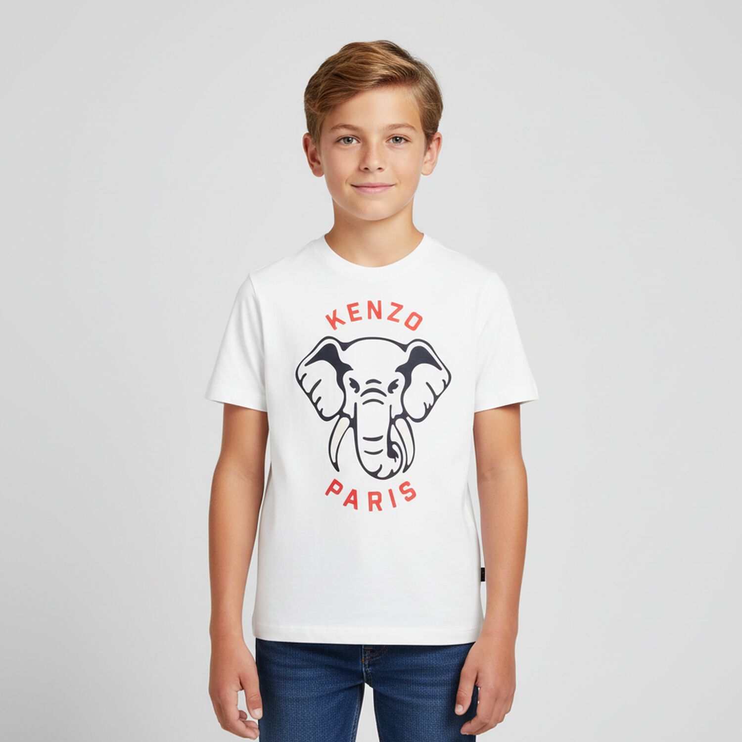 Boys White Elephant Logo T-Shirt, 1, hi-res image number null