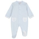 Baby Boys Blue & White Logo Babygrow Set, 3, hi-res