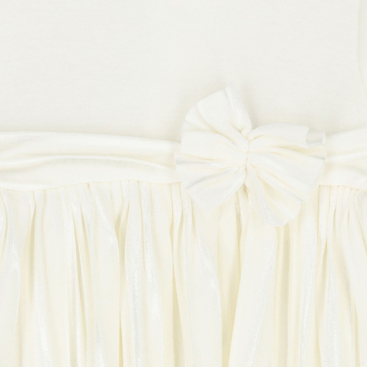Baby Girls Ivory Pleated Bodysuit Dress, 1, hi-res