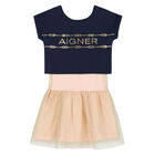 Girls Navy & Pink 2 In 1 Dress Set, 1, hi-res